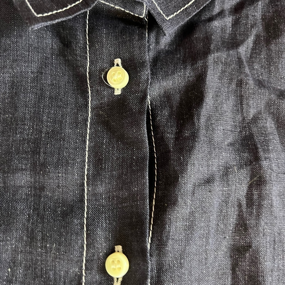 Journal Standard L'essage top blue linen button front large - Picture 6 of 8